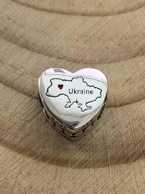 Pandora Ukraine Exclusive Travel Heart Charm Pendant, S925 Silver Jewelry